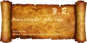 Marczinkó Rózsa névjegykártya